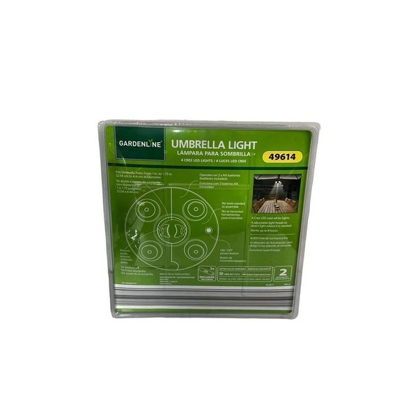 Gardenline Clamp On Umbrella Light Black 4 Led Lights - Picture 4 of 7